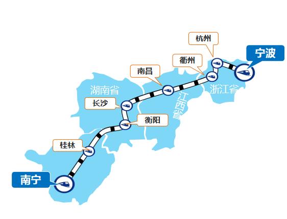 寧波—南寧線高鐵列車(chē)